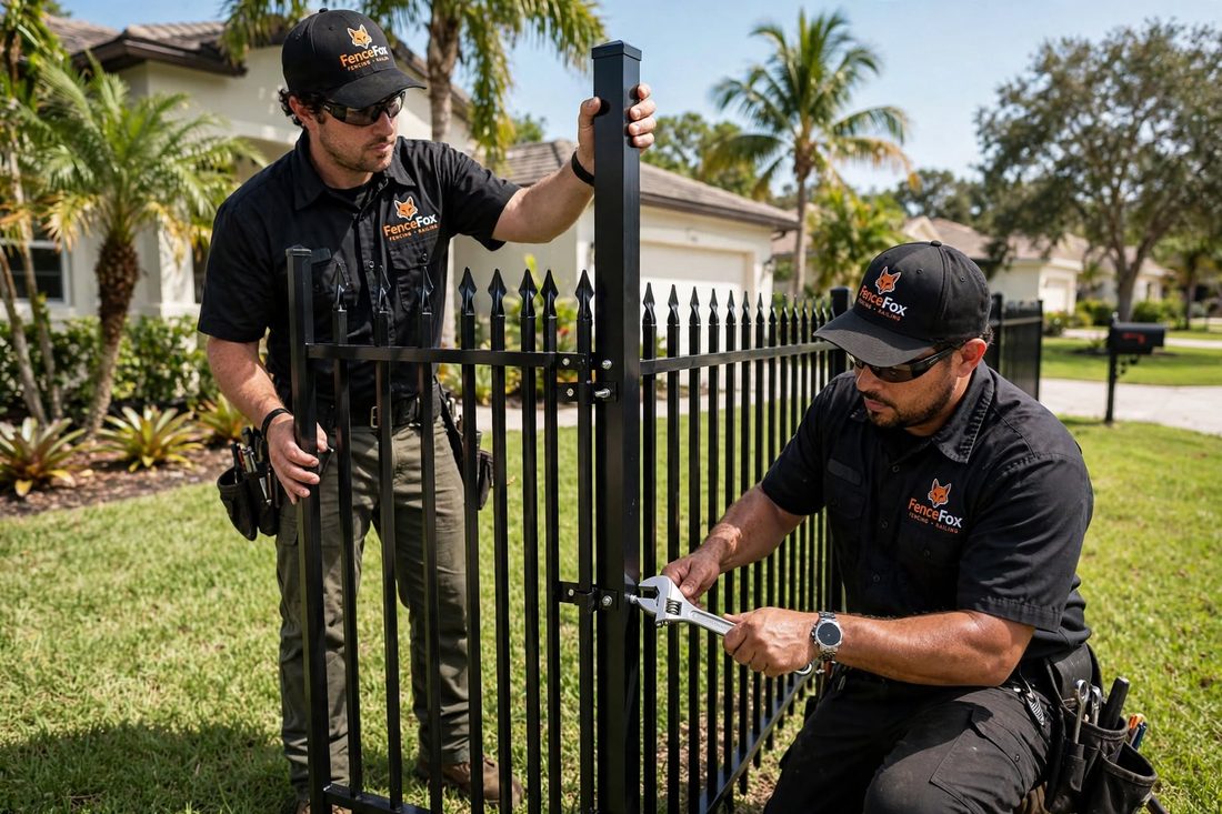 Aluminum and Ornamental Fencing example