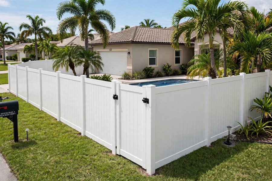 200 ft PVC Privacy Fence + Pool Gate — representative property photo